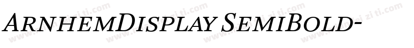 ArnhemDisplay SemiBold字体转换